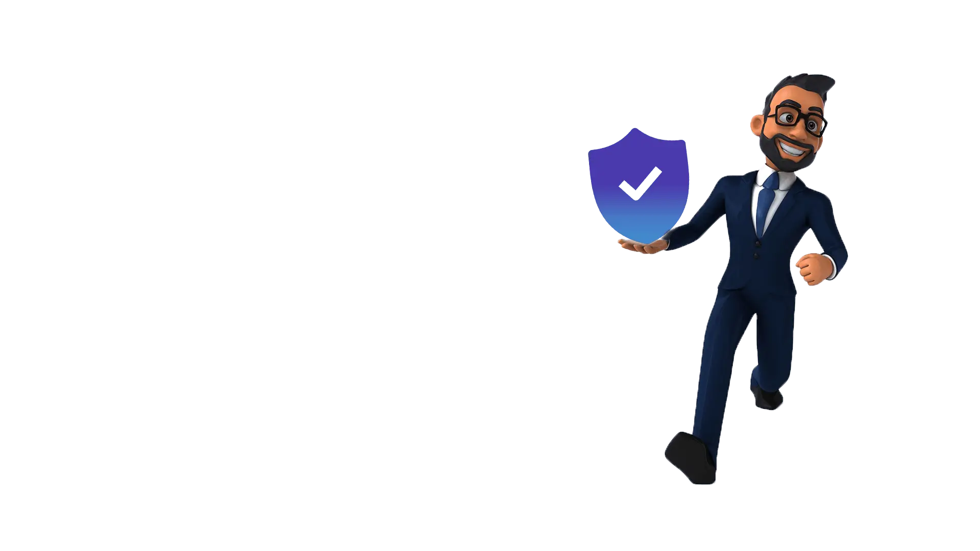 Business professional holding a shield illustration